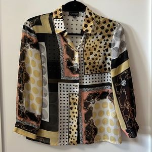 TOP SHOP Printed Dress Shirt in SMALL.